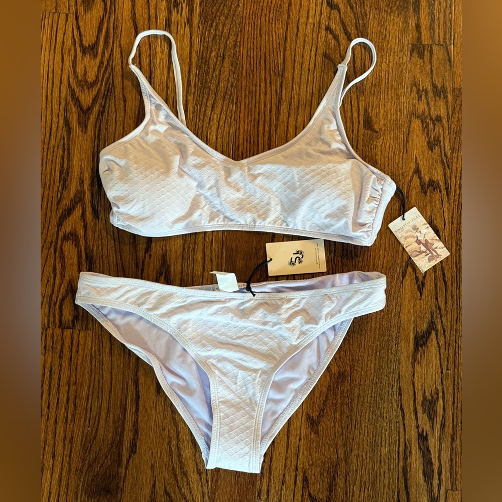 NWT Sincerely Jules two piece bathing suit in‎ lavender large